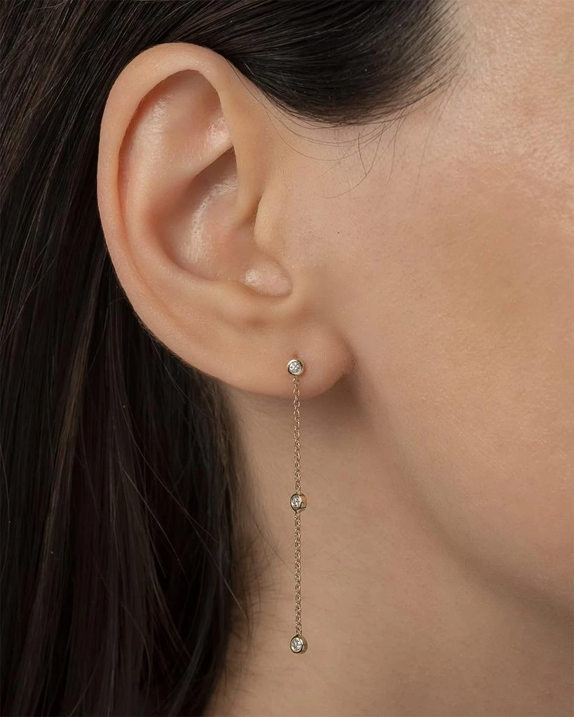 Zoe Lev Triple Bezel Diamond Drop Earrings 2