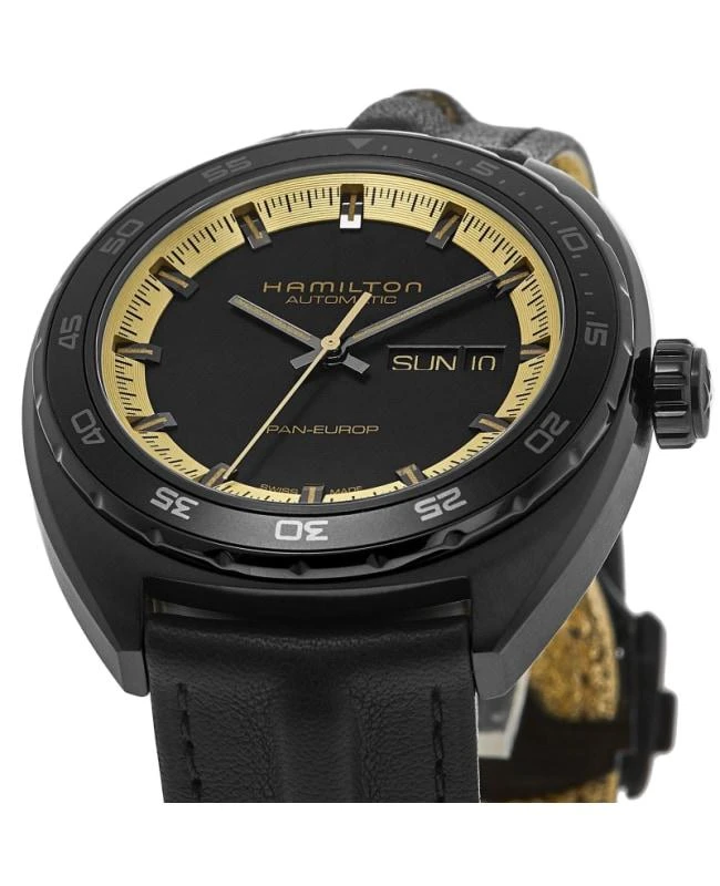 Hamilton Hamilton American Classic Pan Europ Auto Black Dial Leather Strap Men's Watch H35425730 3