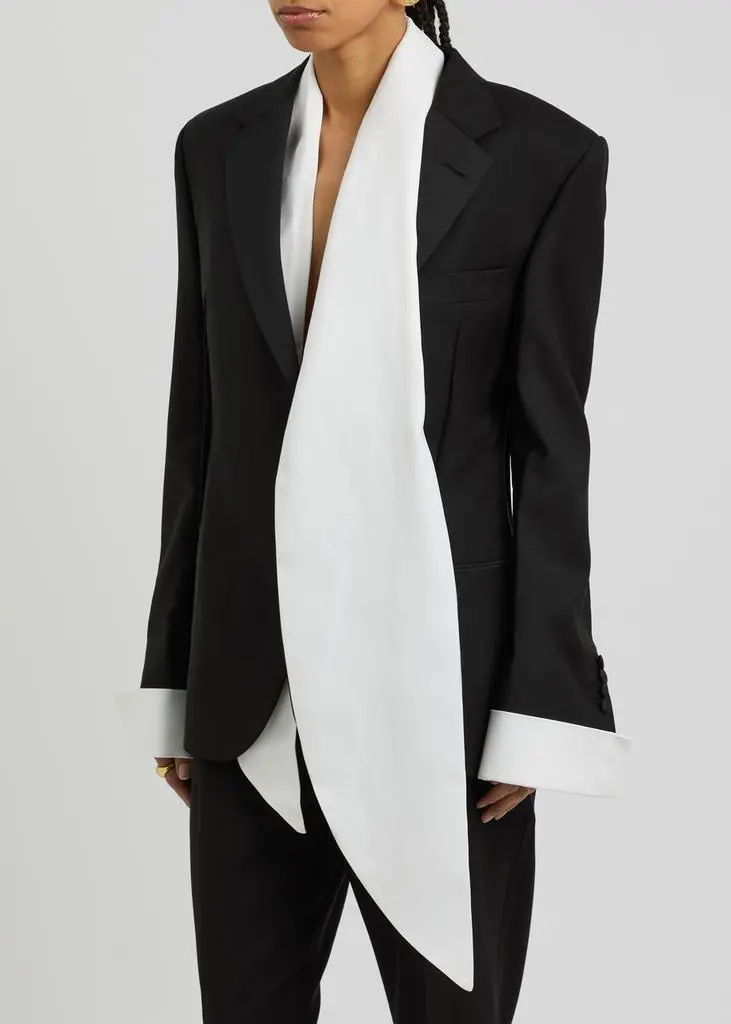 BETTTER Truman scarf-effect wool-blend blazer 2