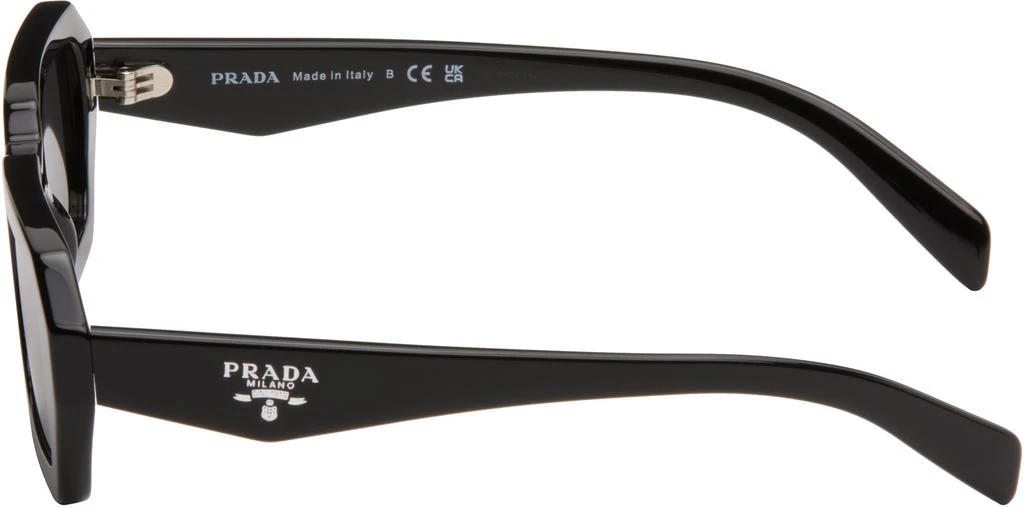 Shop Black Angular Rectangle Acetate Sunglasses on Sale at  display picture 3