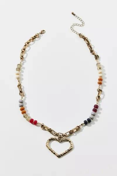 Urban Outfitters Heart Pendant Beaded Necklace 2