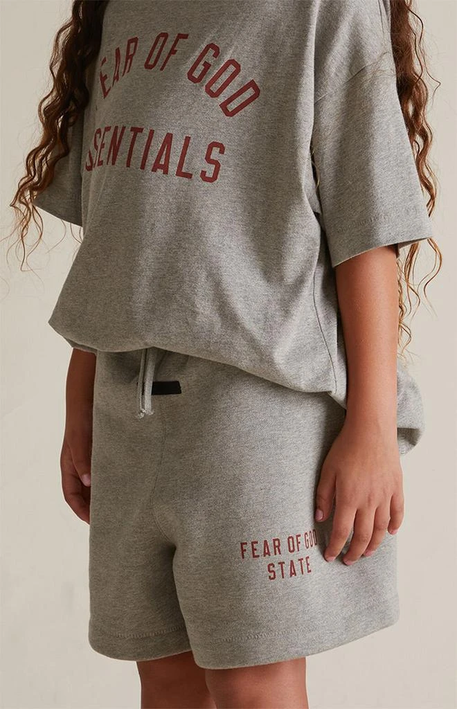 Essentials Kids Dark Heather Oatmeal Fleece Soccer Sweat Shorts 5