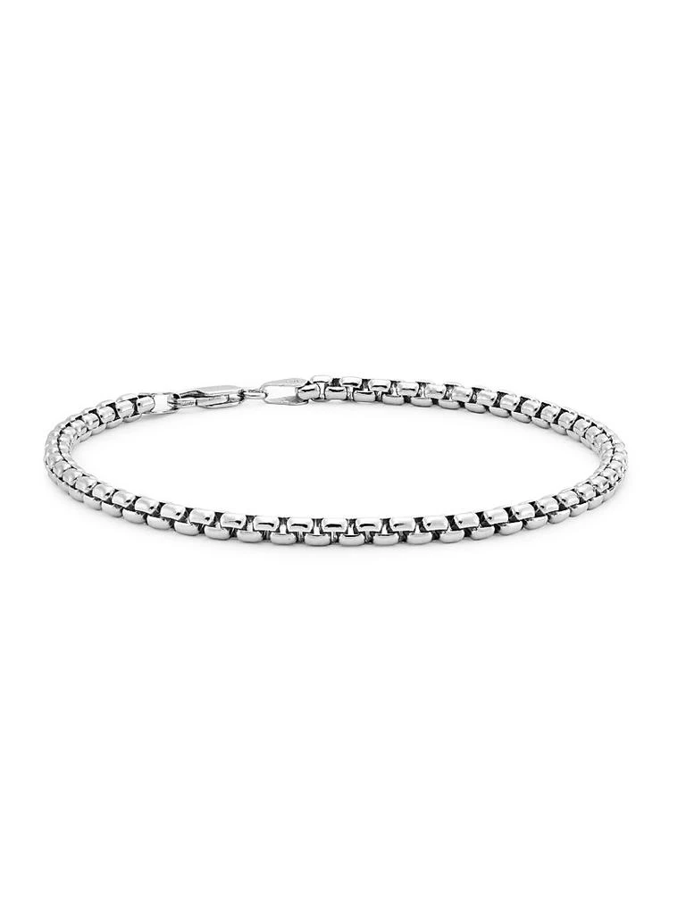Saks Fifth Avenue Collection COLLECTION Sterling Silver Shiny Lite Round Box Chain Bracelet 1