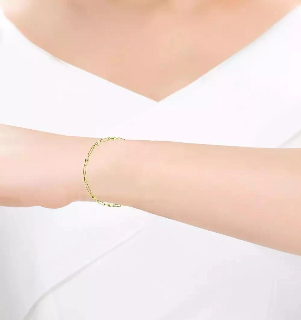 Rachel Glauber Sophisticated 14K Gold Plated Paperclip Link 
Chain Bracelet 4