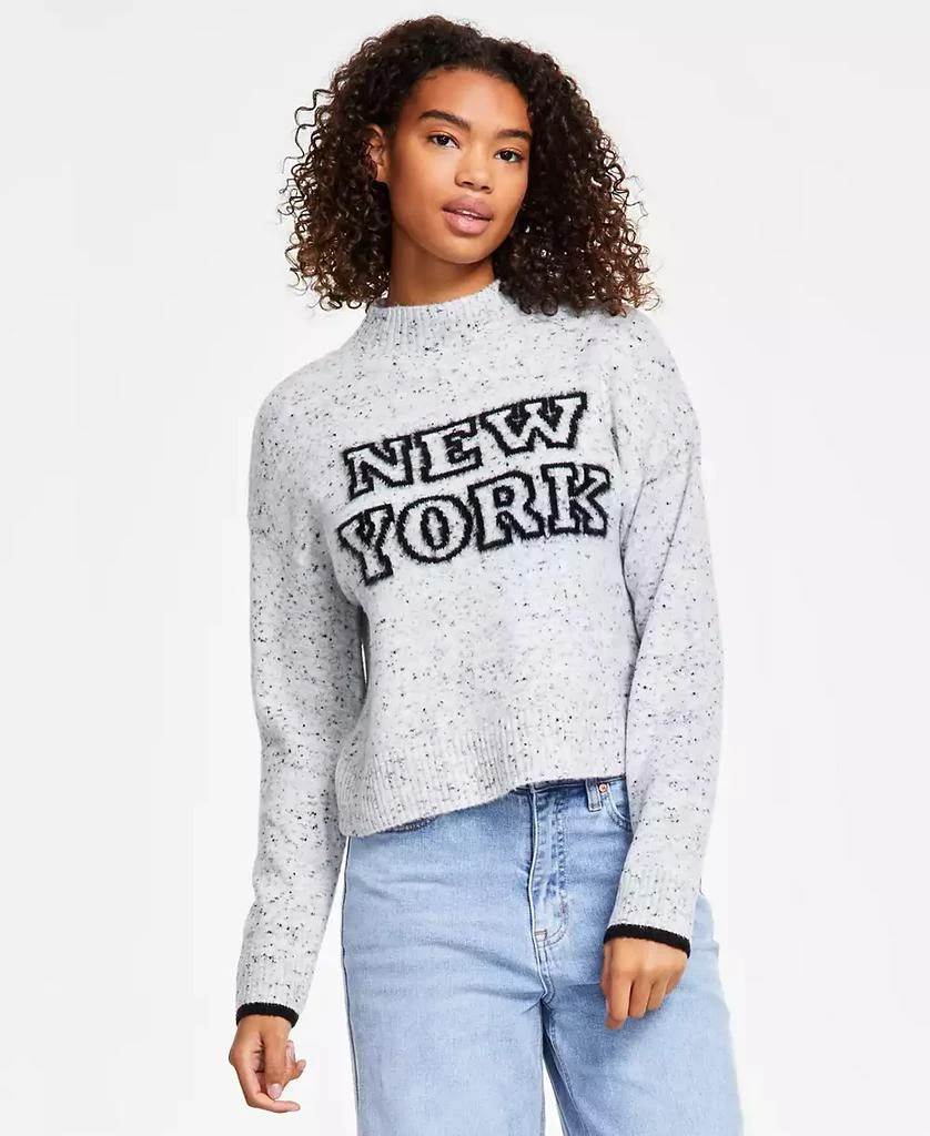 Hooked Up by IOT Juniors' New York Mock Neck Eyelash Sweater 1