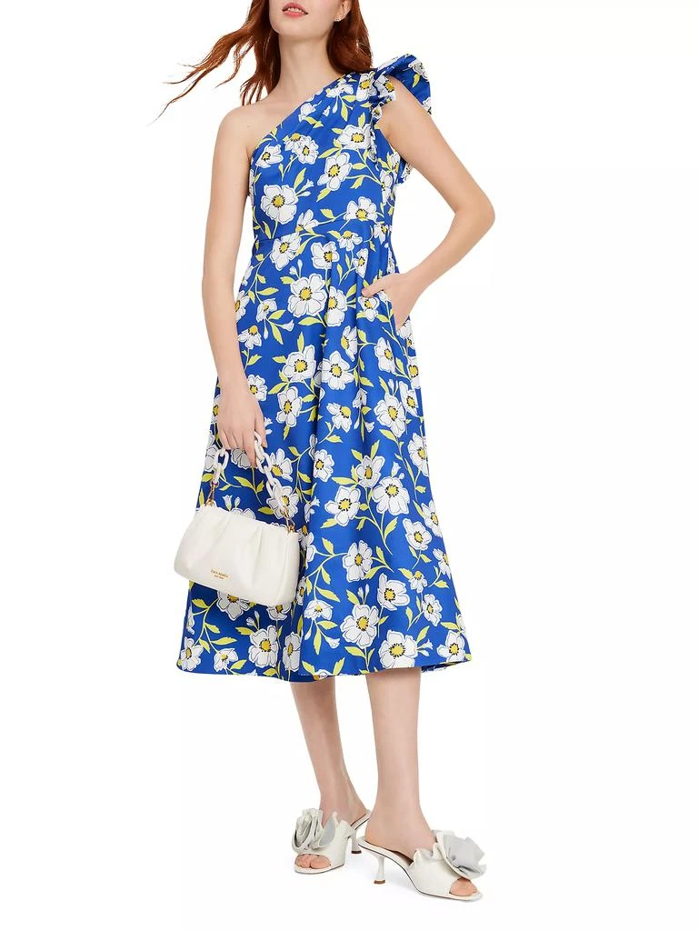 Kate Spade Sunshine Floral Ruffled Faille Midi-Dress 3