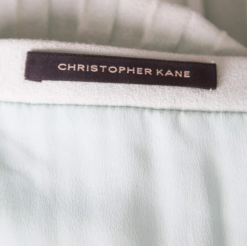 CHRISTOPHER KANE Christopher Kane Mint Green Wool Pleated Mini Skirt S 5