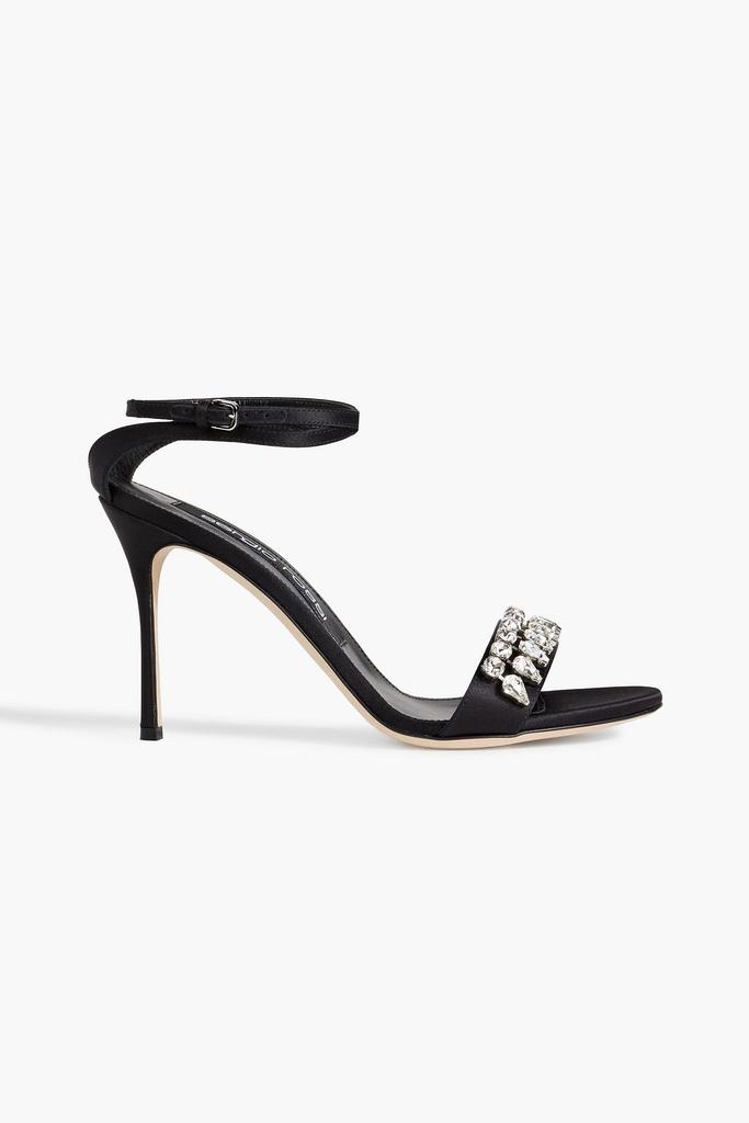 Sergio Rossi Crystal-embellished satin sandals