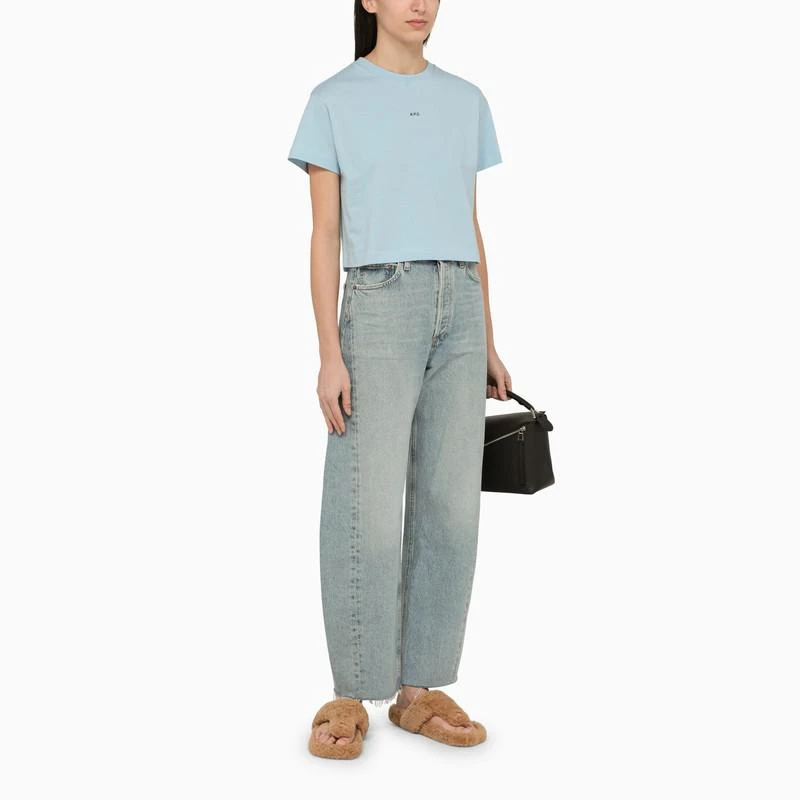 A.P.C.  LIGHT BLUE T-SHIRT IN ORGANIC COTTON 2