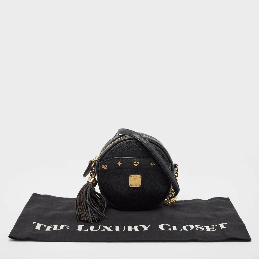 MCM MCM Black Leather Round Crossbody Bag 10