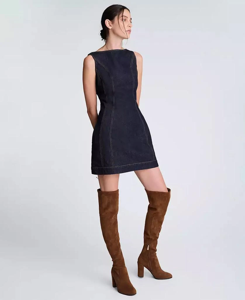 spanx denim seamed shift dress SPANX Women's Lightweight Mini Tank Dress - Blue