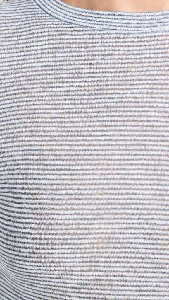 Vince Micro Stripe 3/4 Sleeve Crew Tee 5