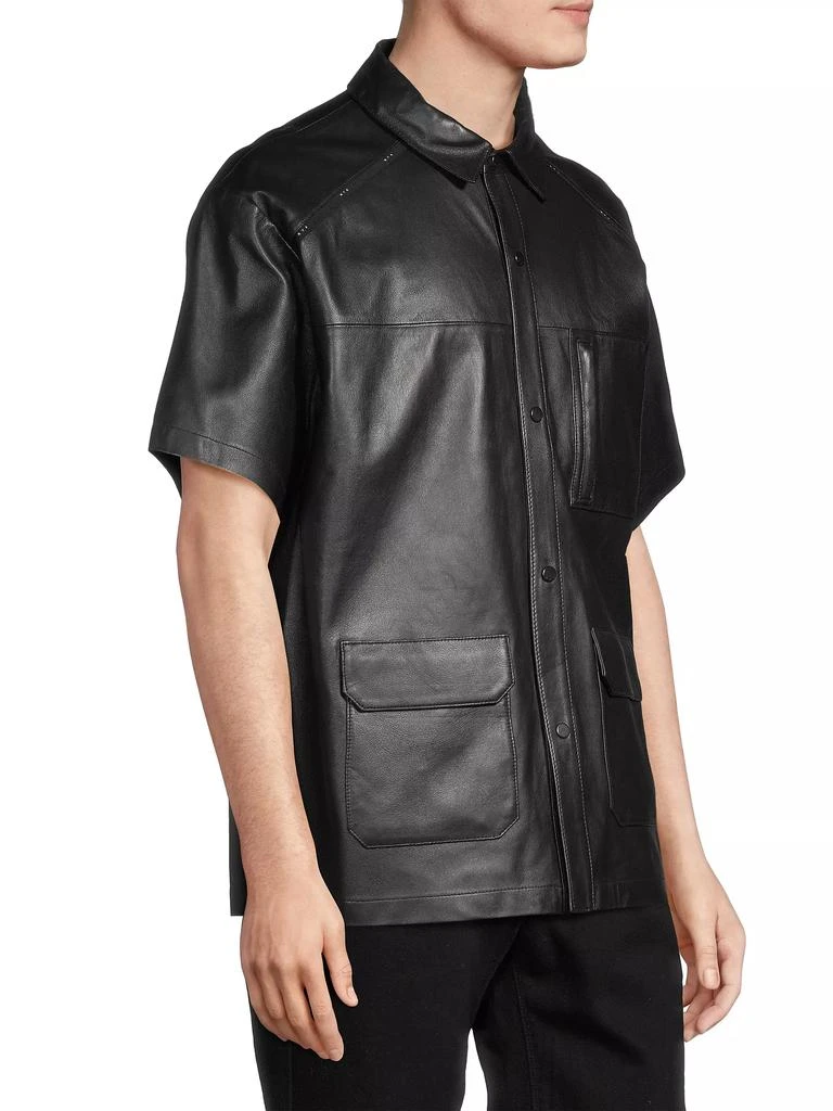 RTA Leather Short-Sleeve Utility Shirt 4
