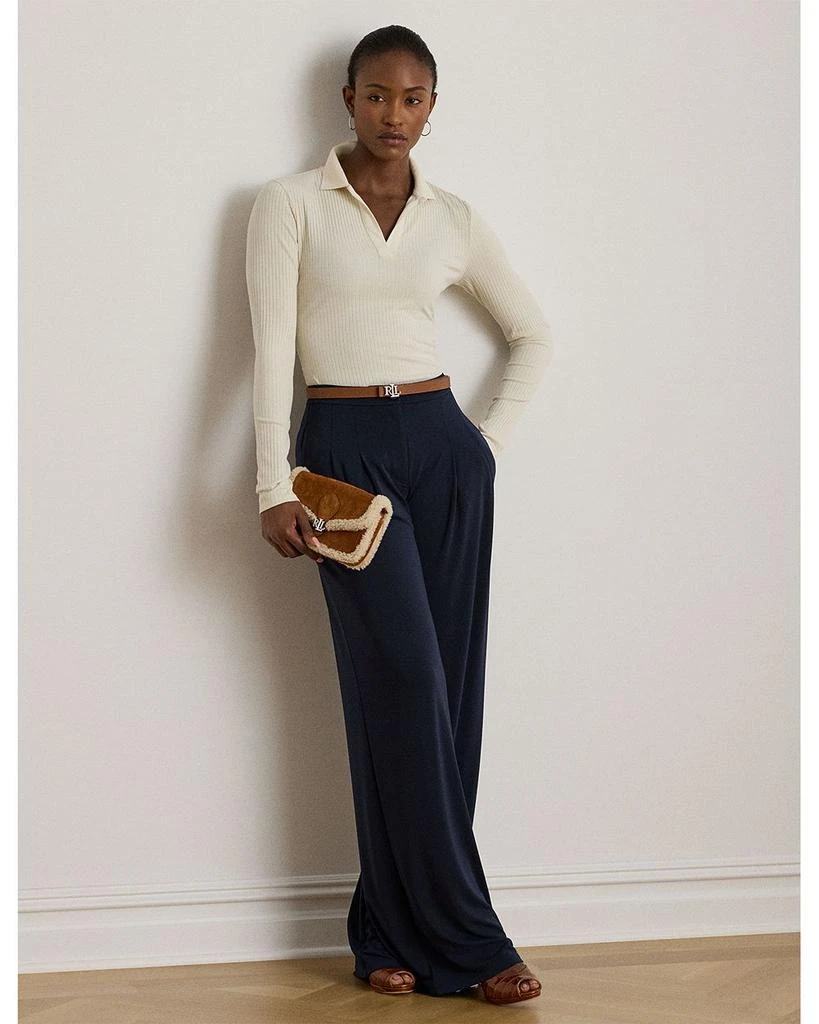 Ralph Lauren Rib Knit Long Sleeve Polo Top 2