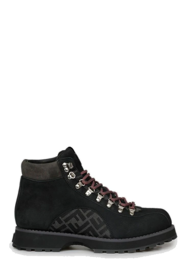 Fendi Fendi Monogram Detailed Lace-Up Ankle Boots 1