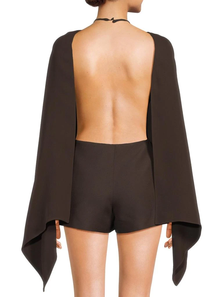 Valentino Cape-Back Silk-Blend Rompers 2