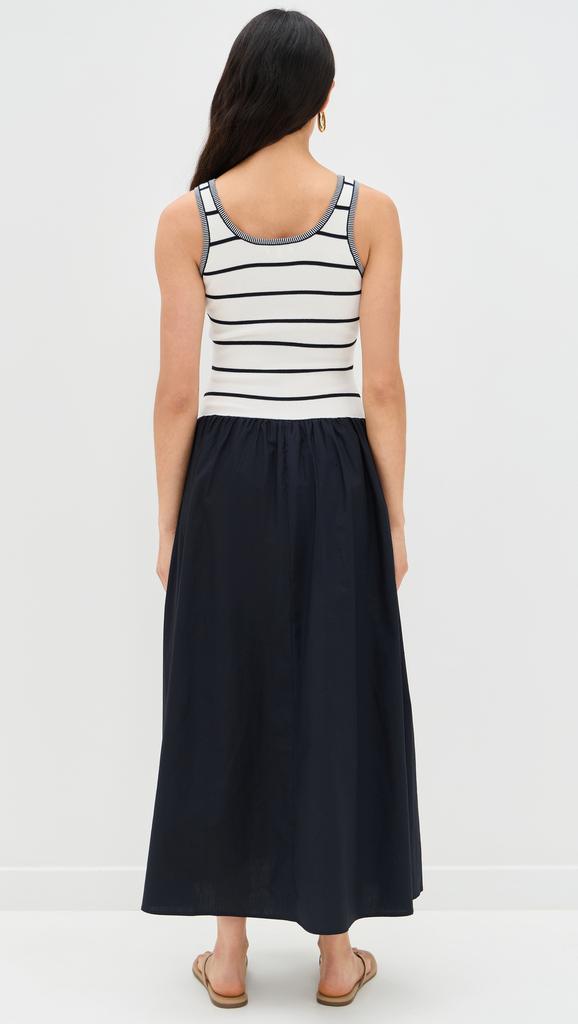 Moon River Navy Midi Dress