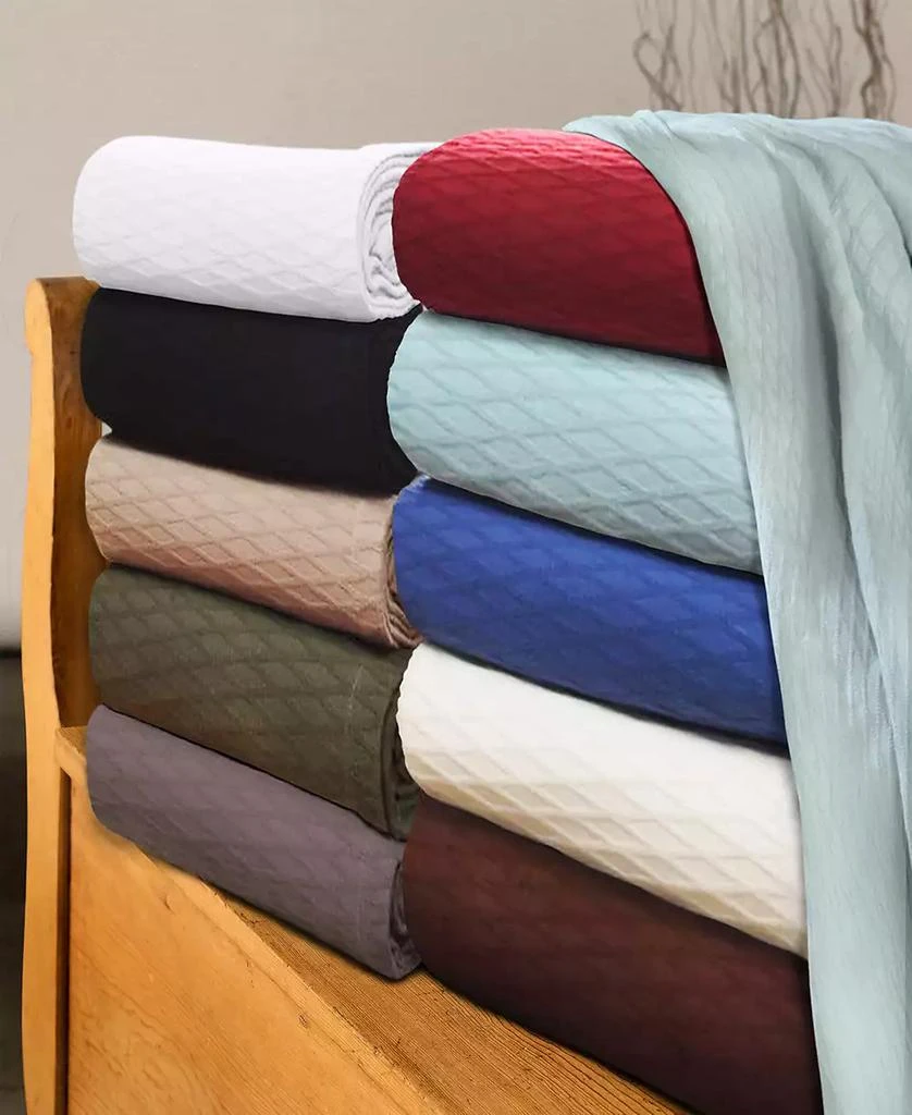 Superior Diamond Pattern All Season Woven Cotton Blanket 6