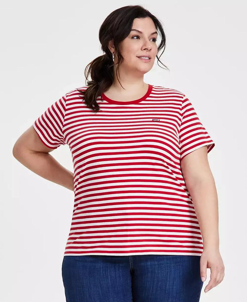 Levi's Trendy Plus Size Perfect Sandy Striped T-Shirt 1