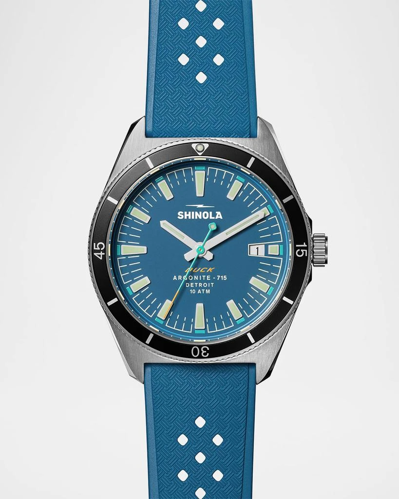 Shinola Duck Rubber-Strap Analog Watch, 40mm 1