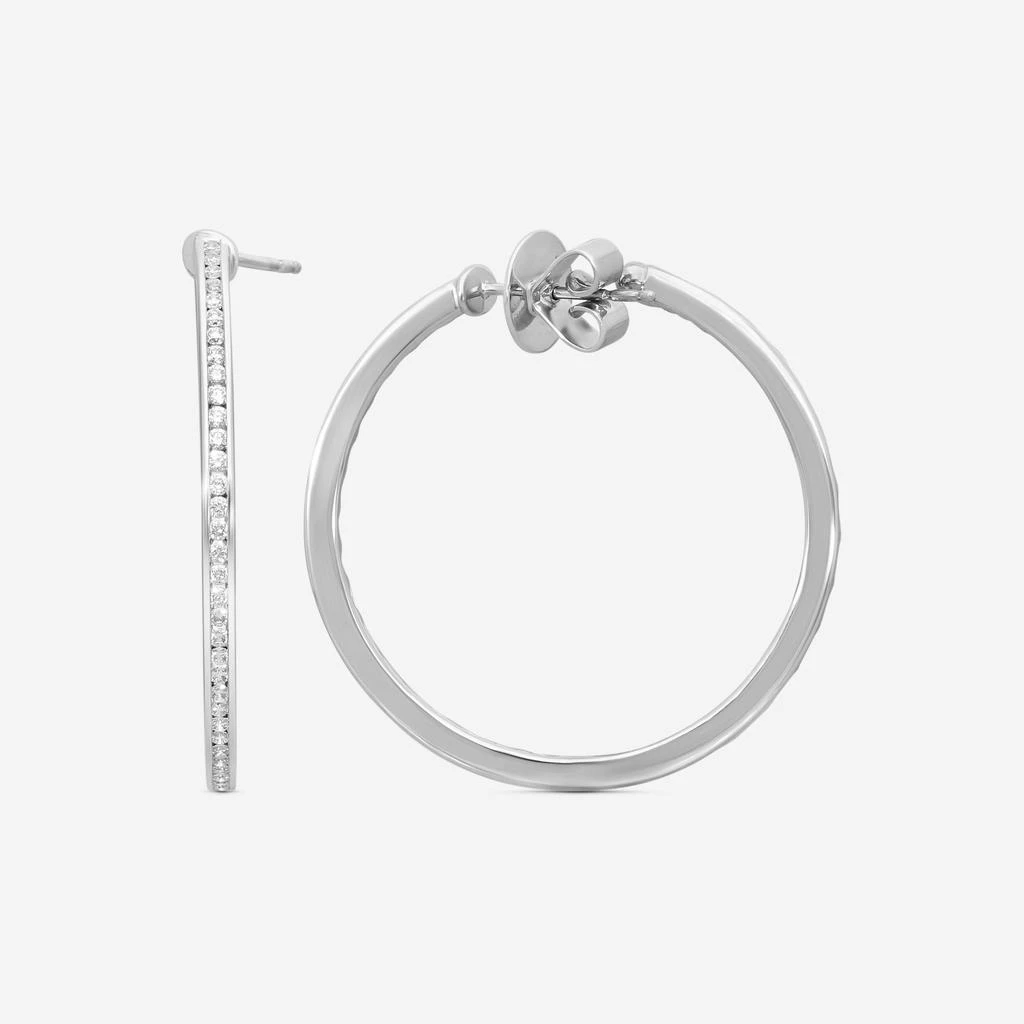 Mémoire Mémoire Channel Set 18K White Gold Diamond Round Hoop Earrings CHHO263 2