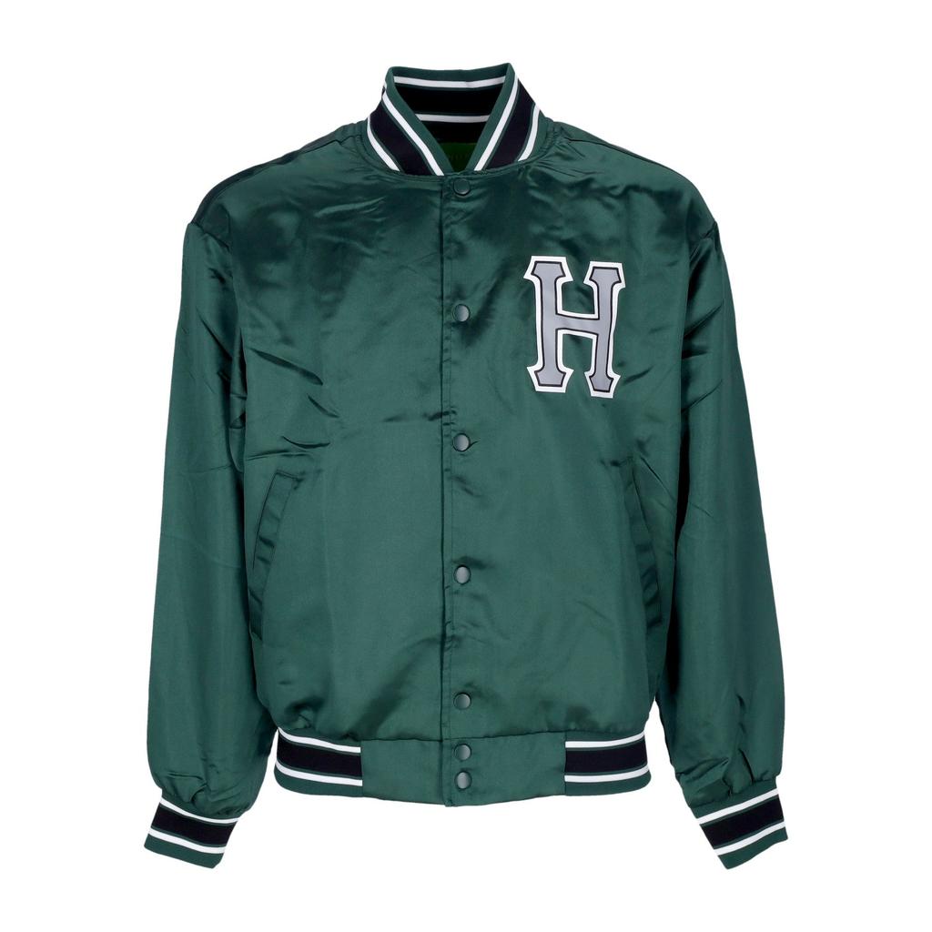 HUF Crackerjack Satin Baseball Jacket Men's Bomber Jacket Forest Green