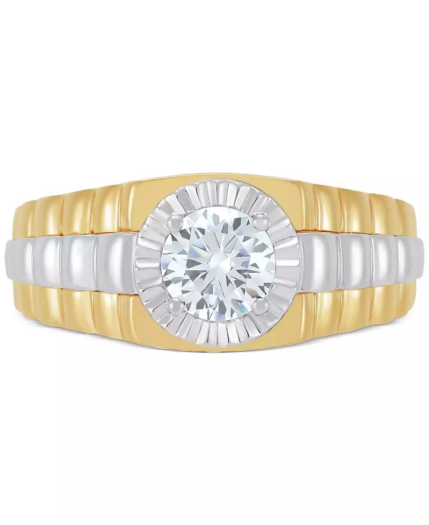 Grown With Love Men's Lab Grown Diamond Solitaire Ring (1 ct. t.w.) in 10k Two-Tone Gold