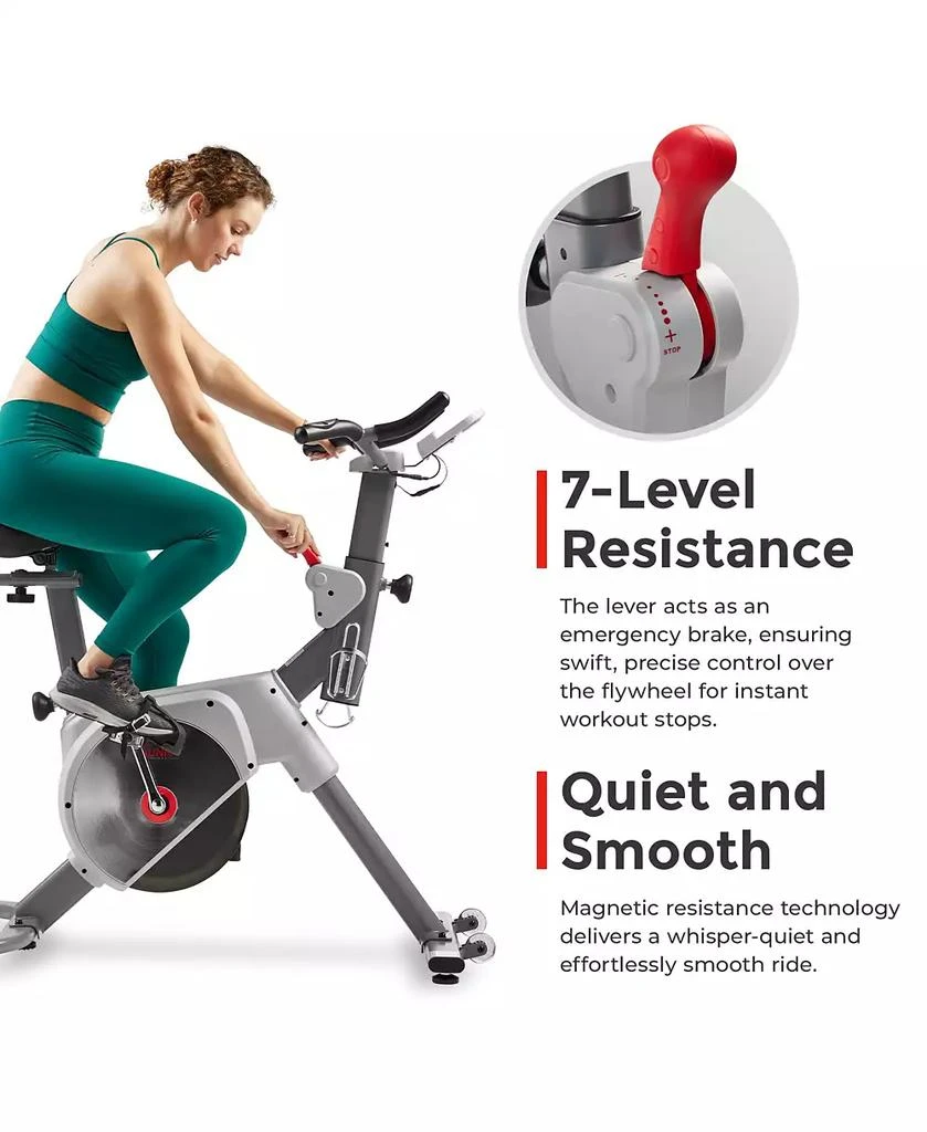 Sunny Health
Fitness Smart Two-stage Transmission Magnetic Belt Drive Upright Exercise Bike 4