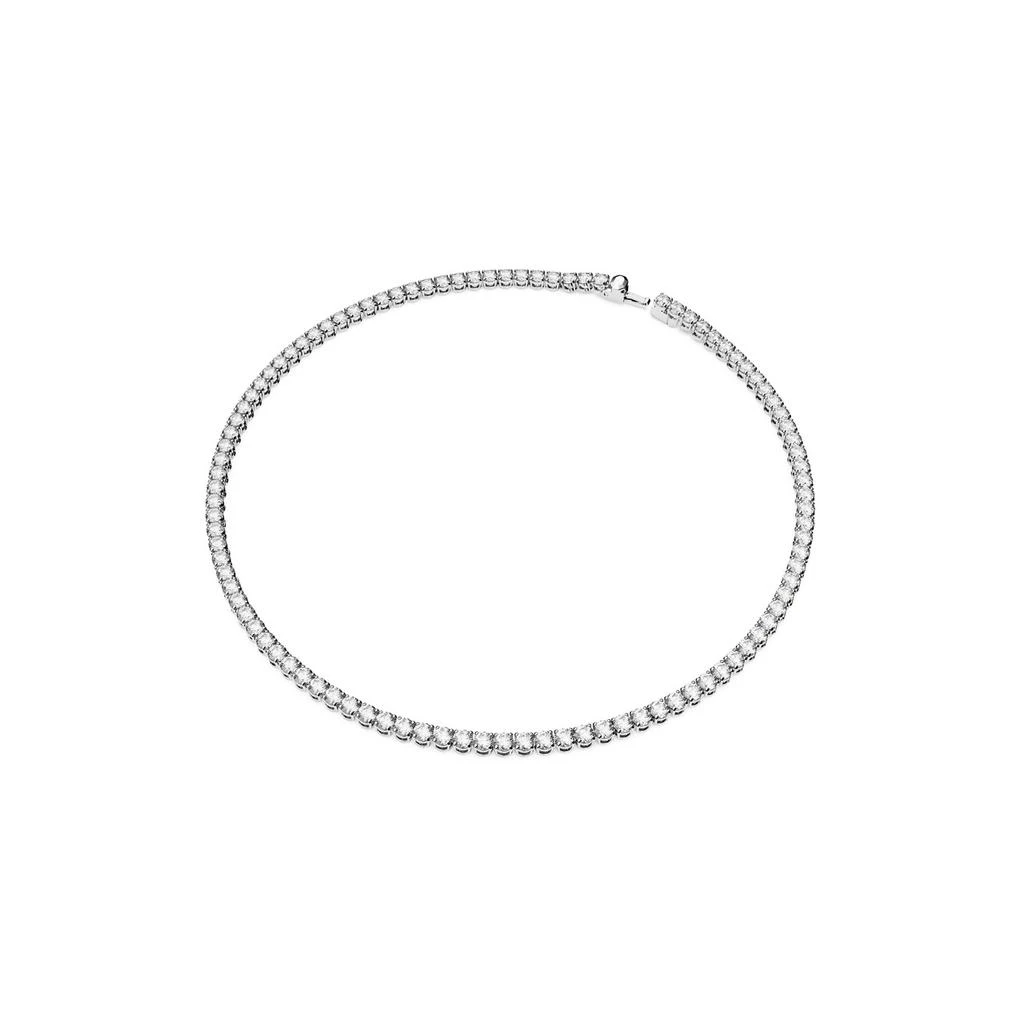 Swarovski Matrix tennis necklace round cut white rhodium plated 4