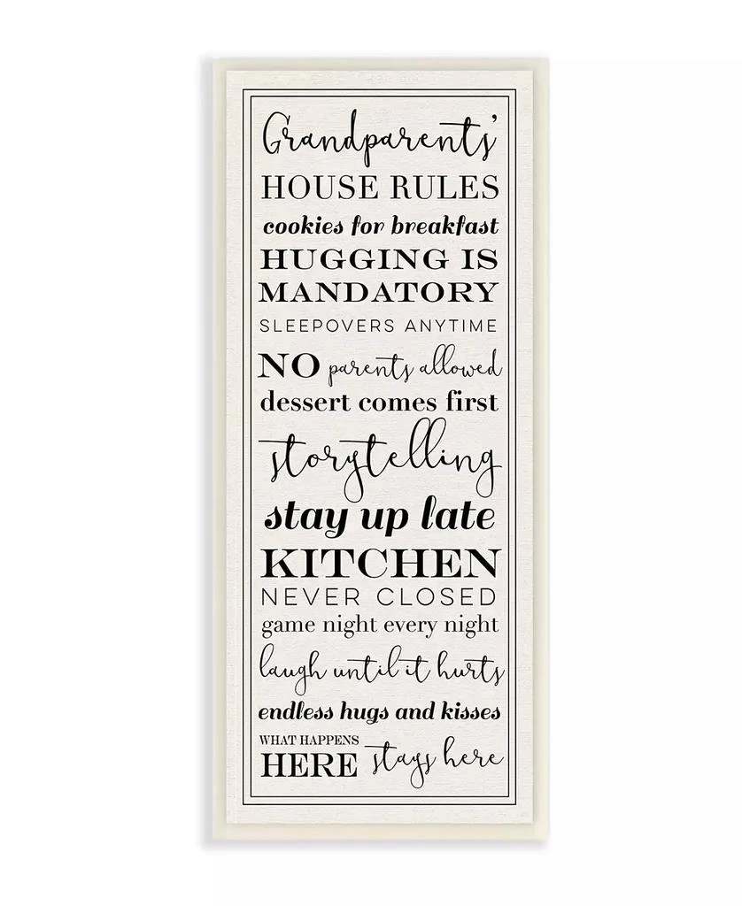 Stupell Industries Grandparents House Rules Wall Plaque Art, 7" x 17"