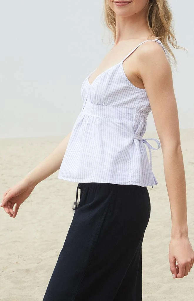 John Galt Blue & White Striped Tiffany Tank Top 3