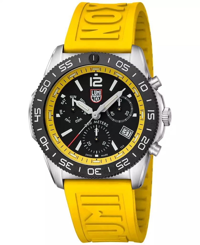 Luminox Men's Swiss Chronograph Pacific Diver Yellow Rubber Strap Watch 44mm