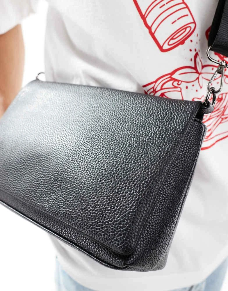 ASOS ASOS DESIGN faux leather cross body bag in black 2