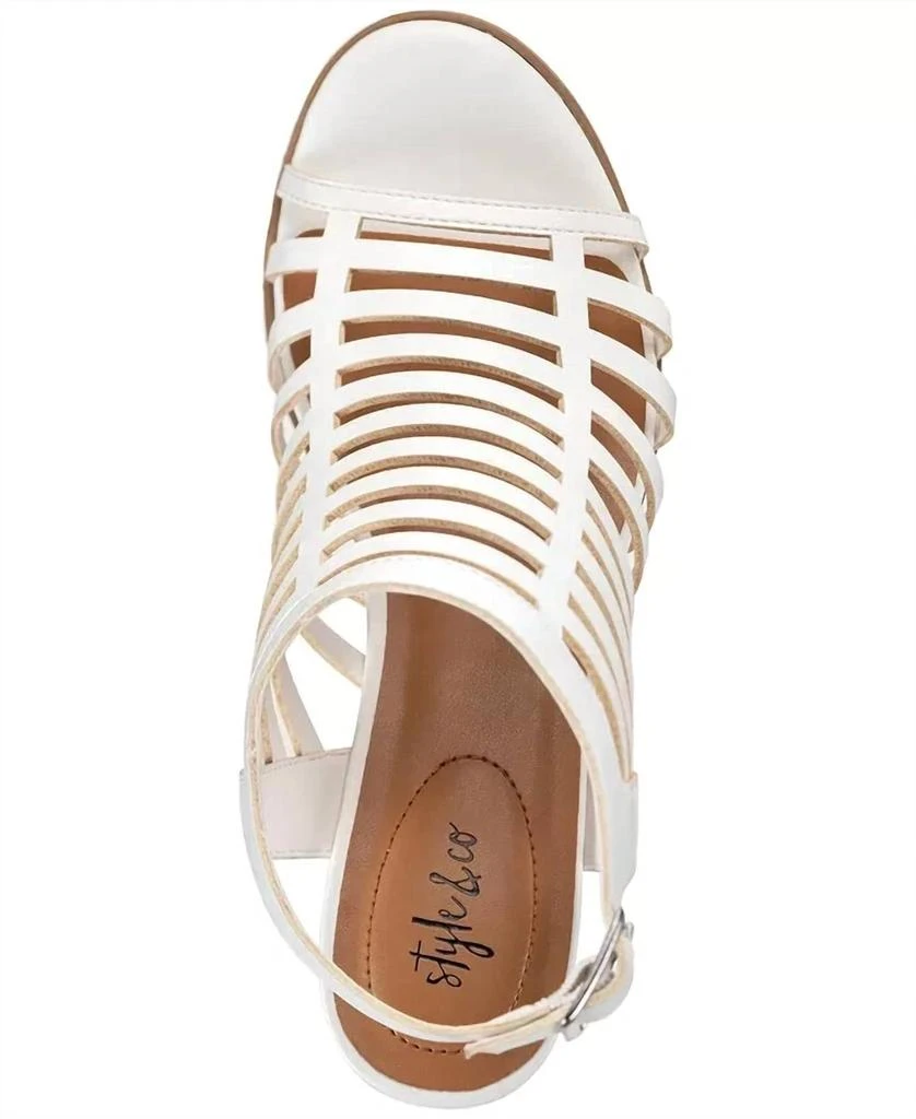 Style & Co Women's Haileyy Shootie Sandals In White 3