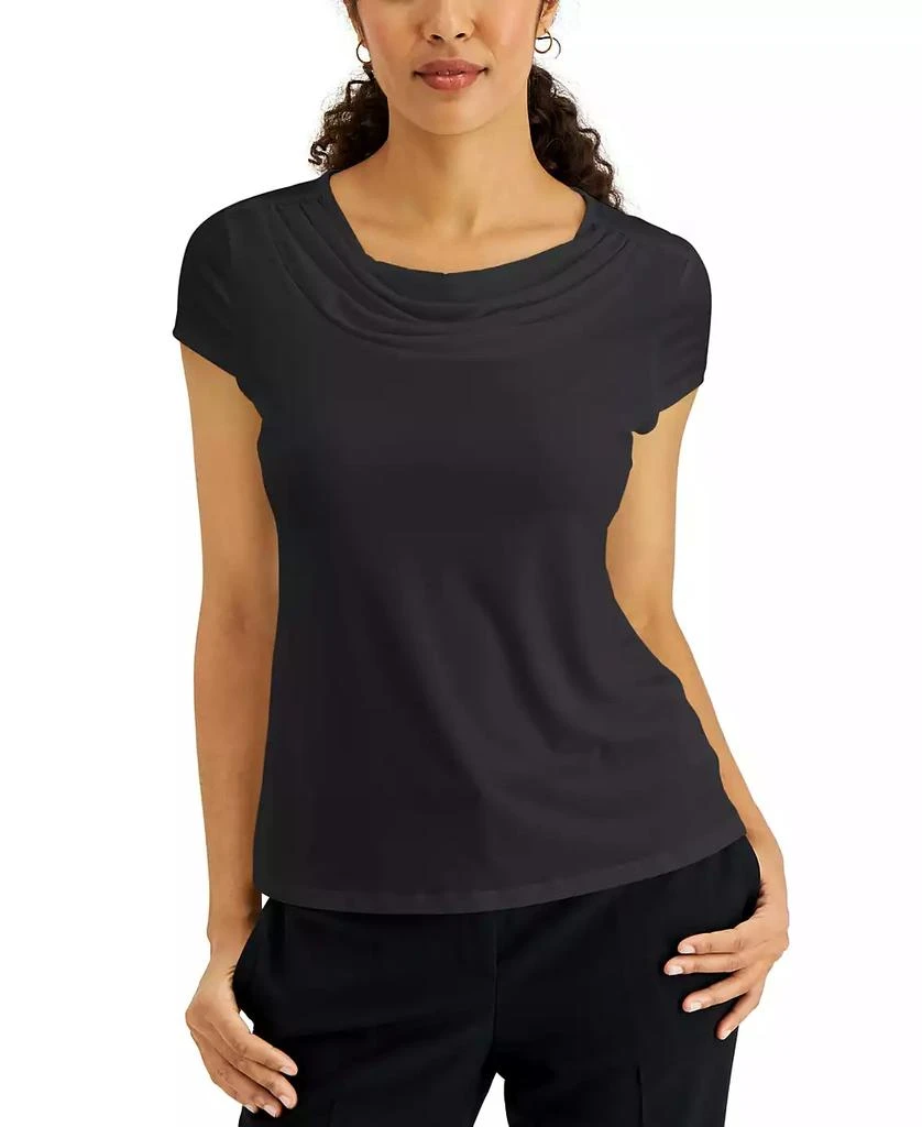 Kasper Women's Cowl Neck Cap Sleeve Top, Regular & Petite 1