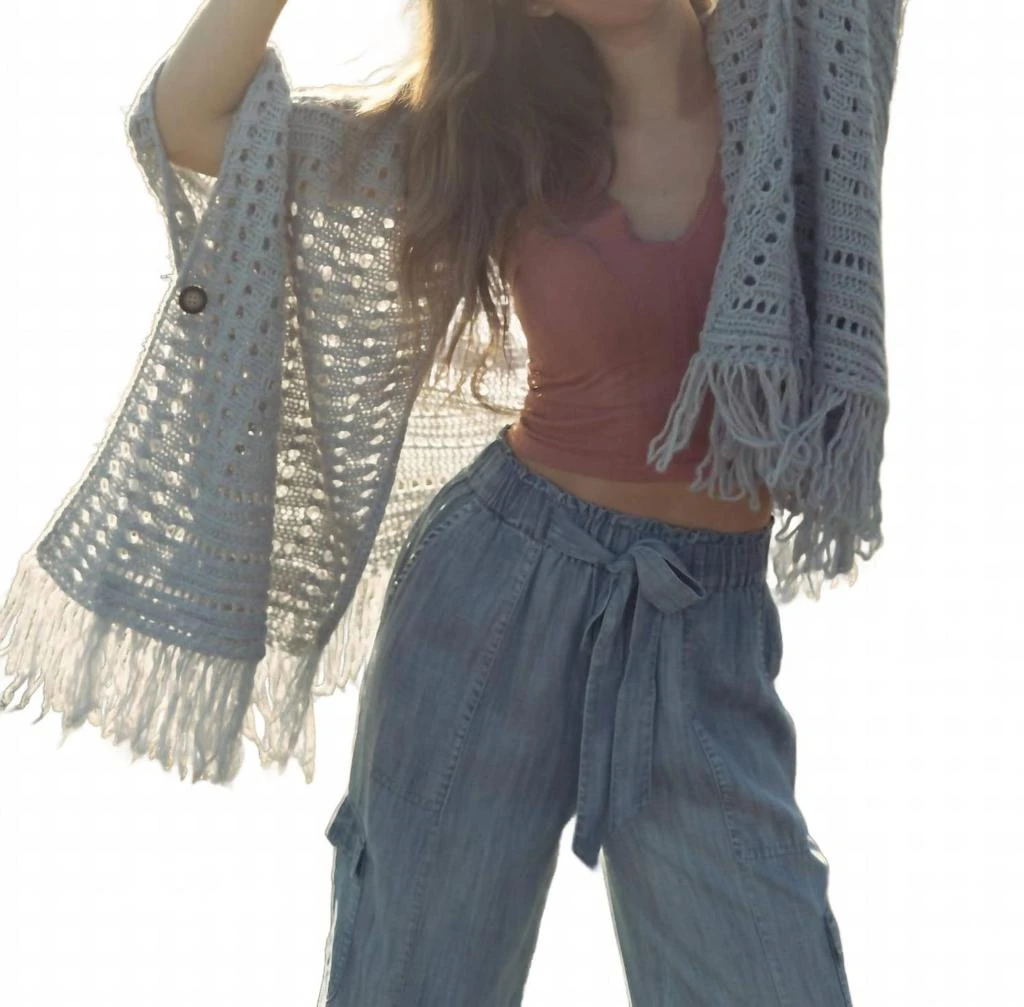 Scandal Italy Fringe Poncho In Blue 2