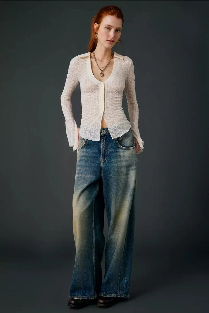 Kimchi Blue Kimchi Blue Abigail Sheer Lace Button Front Flyaway Top 4