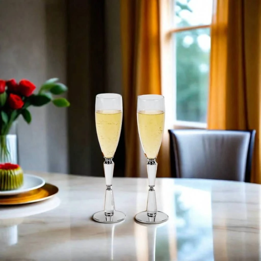 Creative Gifts International Creative Gifts International - Facet Toasting Flutes Set 4