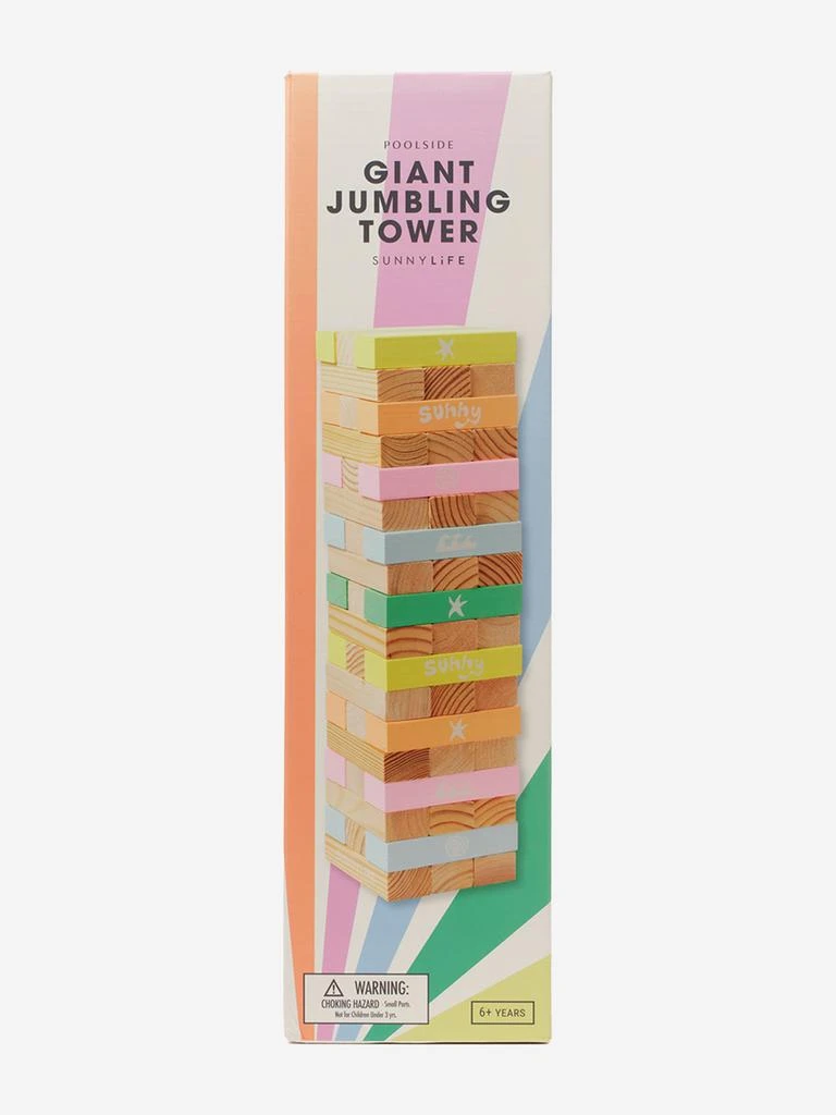 Sunnylife Sunnylife Kids Pool Side Giant Jumbling Tower in Multicolour (45cm) 3