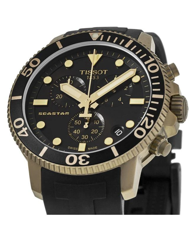 Tissot Tissot Seastar 1000 Chronograph Black Dial Black Rubber Strap Men's Watch T120.417.37.051.01 2
