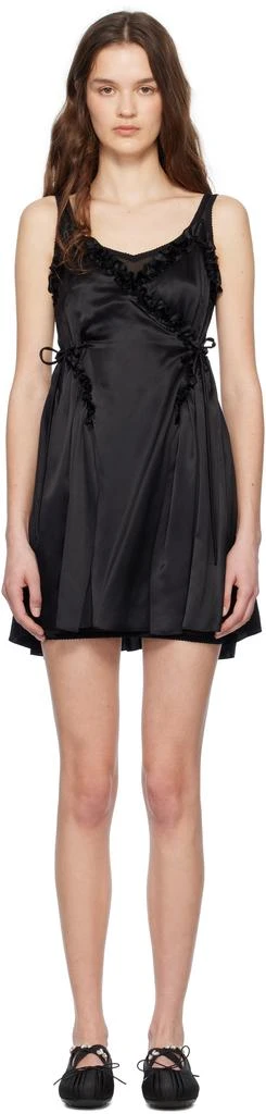 Simone Rocha Black Negligee Satin Patchwork Ballet Minidress 1