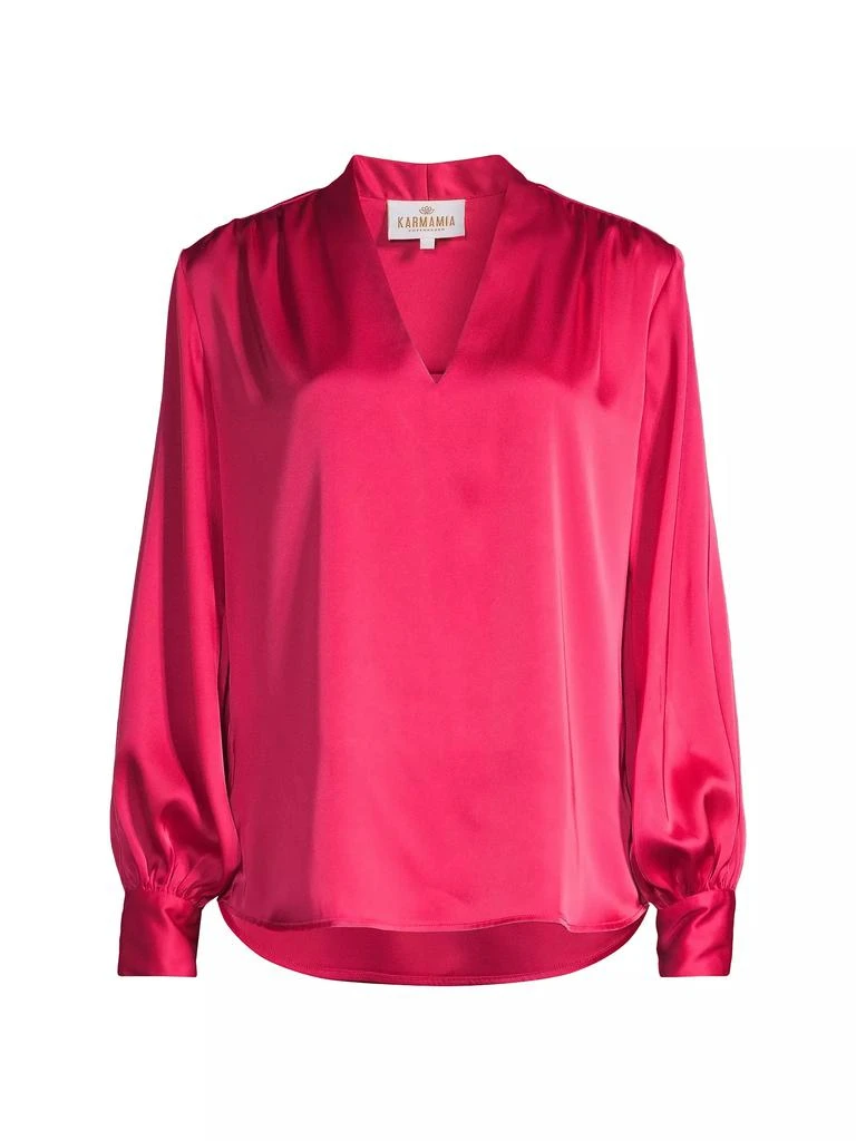 Karmamia Edith V-Neck Satin Blouse 1