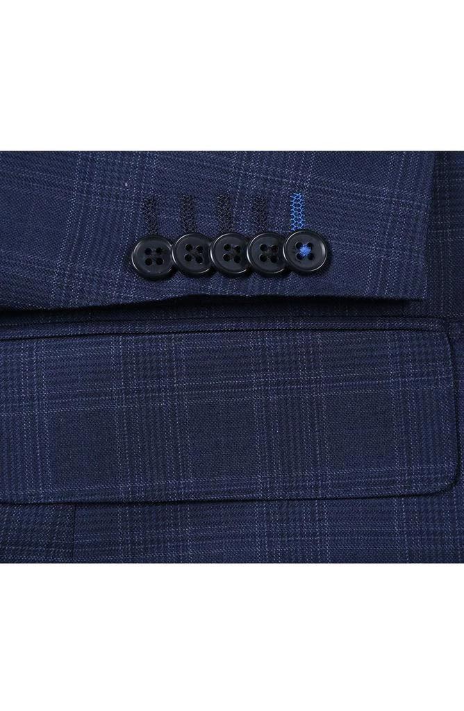 English Laundry Plaid Trim Fit Notch Lapel Wool Blend Two-Piece Suit 8