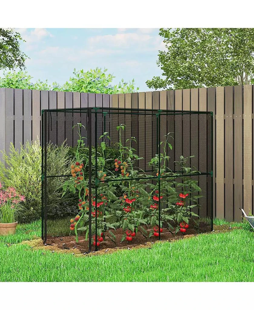 Outsunny Crop Cage, Large Plant Protection Tent with Zippe Door 2