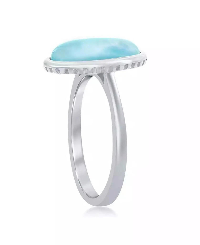 Caribbean Treasures Sterling Silver Larimar Oval Ring 2