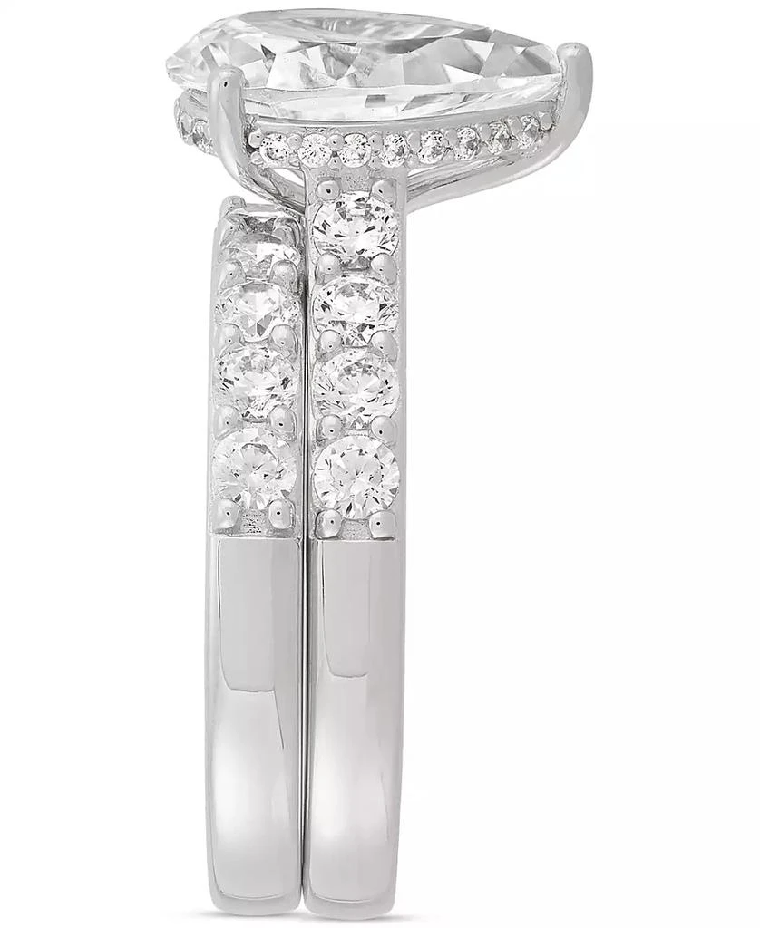 Arabella Cubic Zirconia Pear & Round Bridal Set in Sterling Silver 6