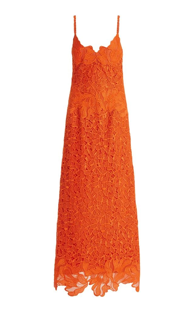 SIMKHAI SIMKHAI - Phoenix Embroidered Lace Maxi Dress - Orange - US 2 - Moda Operandi 1