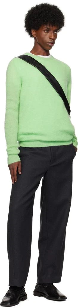 AURALEE Green Baby Suri Alpaca Sheer Knit Sweater 4
