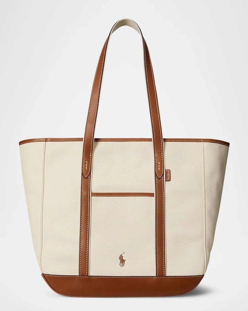 Ralph Lauren Canvas and Leather Medium Tote Bag 1