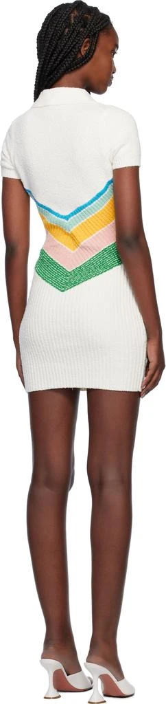 Casablanca Off-White Bouclé Chevron Minidress 3
